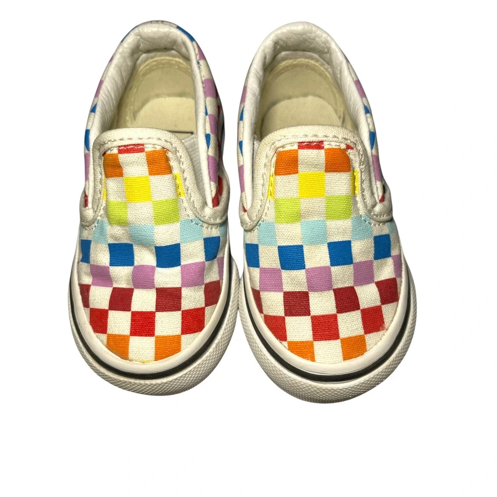 Vans Off the Wall Toddlers Baby Shoes Classic Slip on Checkerboard Size 4 Kids